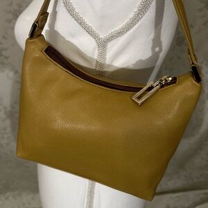 Vintage Liz Claiborne Tan Mustard Shoulder Bag Y2K Mini Hobo Purse